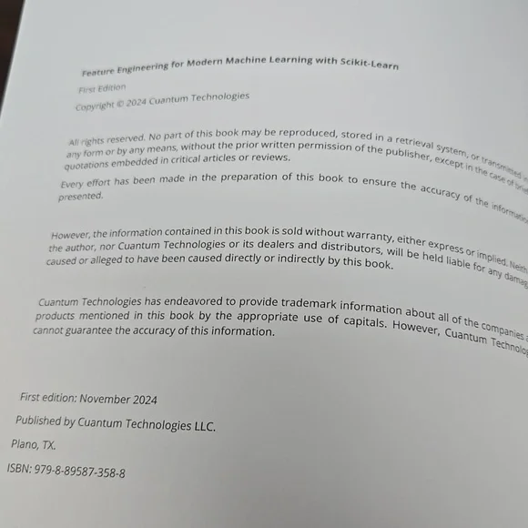 Feature Engineering For Modern Machine Learning with Scikit-learn Book 2 - Picture 4 of 7